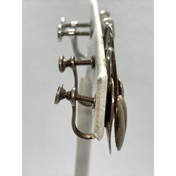 Vintage Lot of 2 Screw Back Earrings Sterling 925 Silver 8.2g Am Lee Rhinestone - Picture 2 of 8